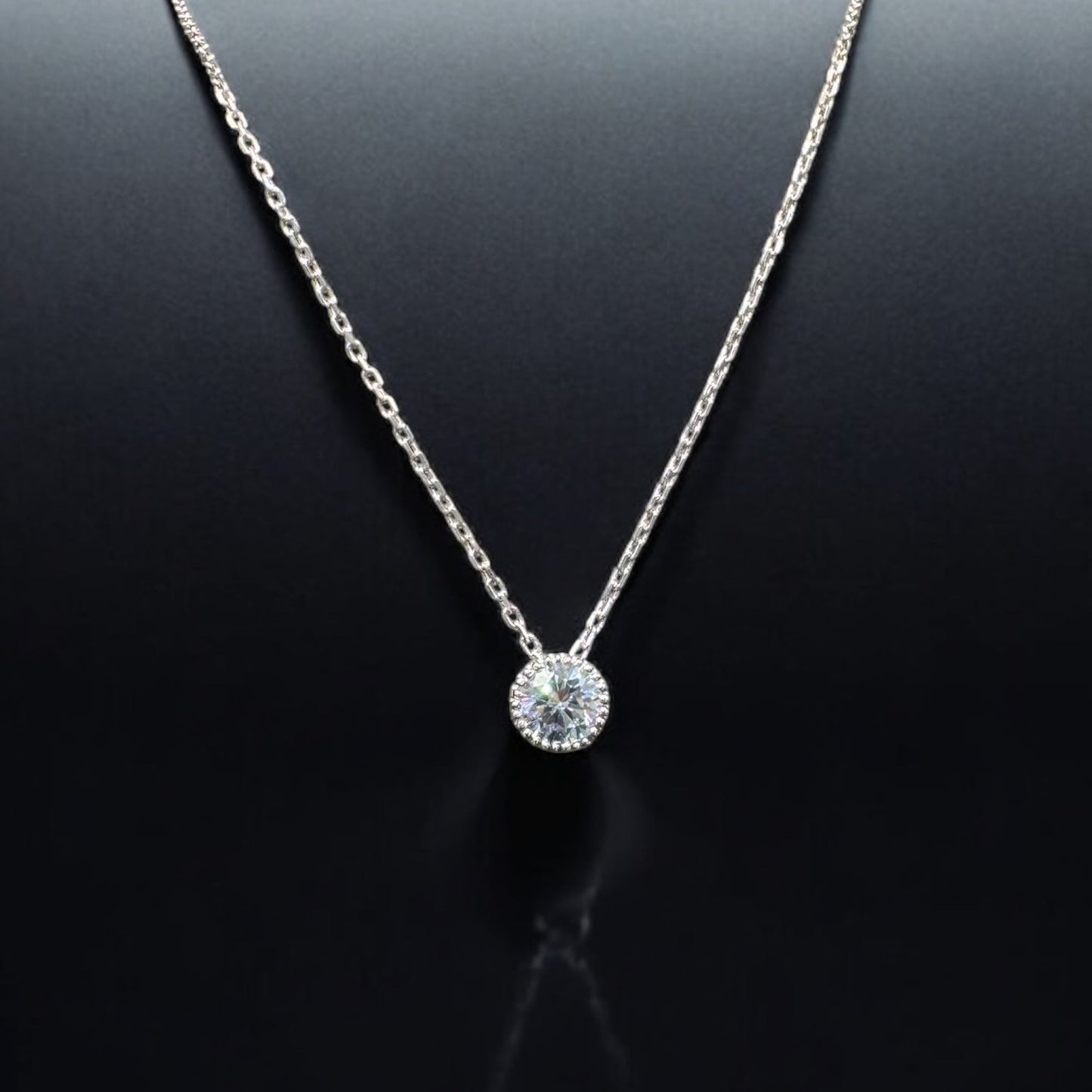 قلادة سولتير فضة نسائي عيار925