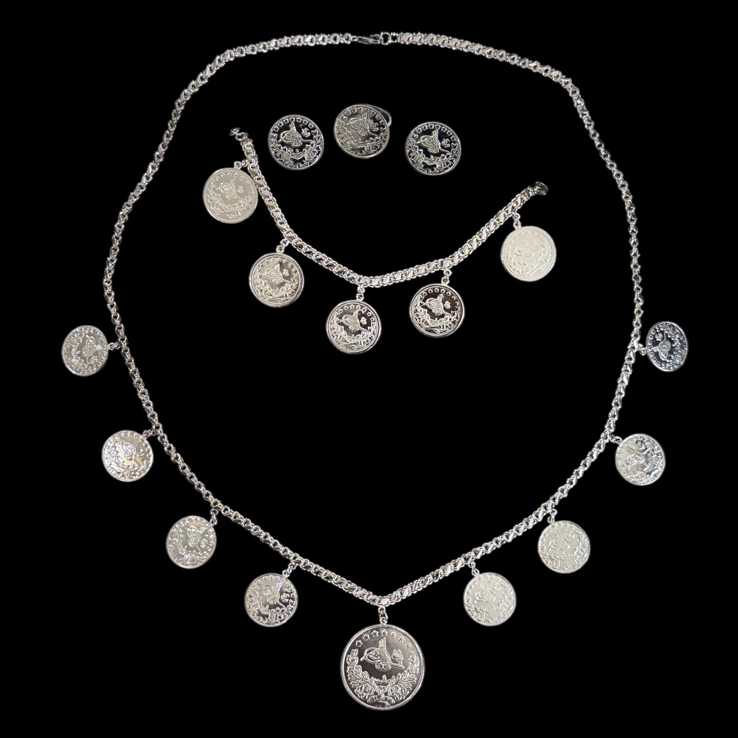 طقم ليرات مع مخمس فضة 925