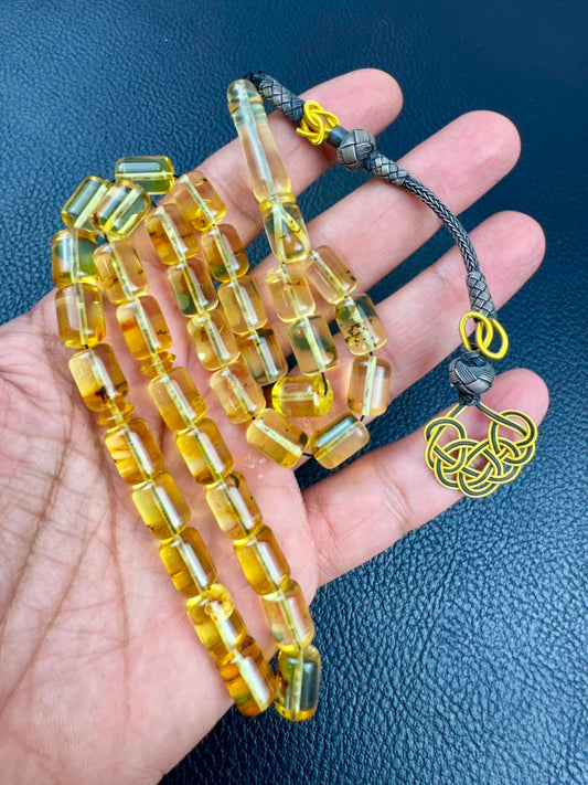 مسباح كهرمان حشري طبيعي — صورة فعلية للخرز والكركوش