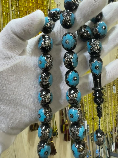 مسباح يسر مطعم بالفيروز والفضة